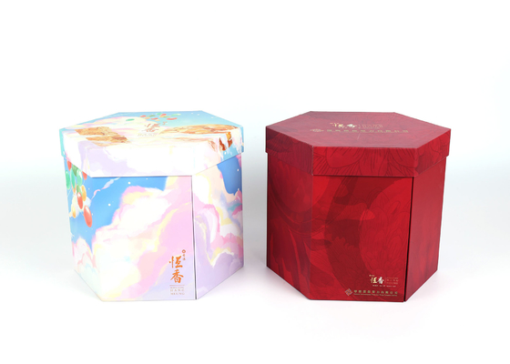 Luxury Hexagon Shape Cardboard Candy Box Cosmetic Jewery Storage Rigid