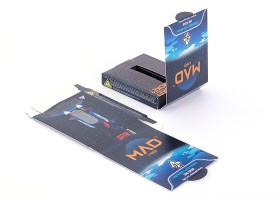 Blue Refined Cannabis Box Packaging Live Resin Customized CBD Oil Box